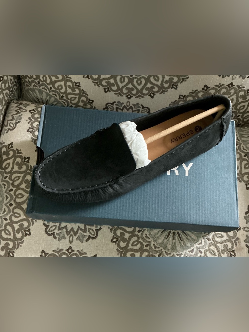 Women’s Sperry Black Suede Driving Loafers size 8.5 - New in box